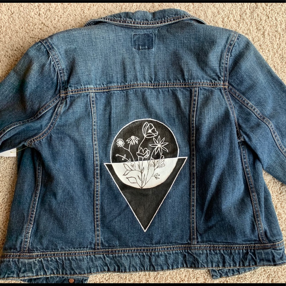 Hand painted floral jacket